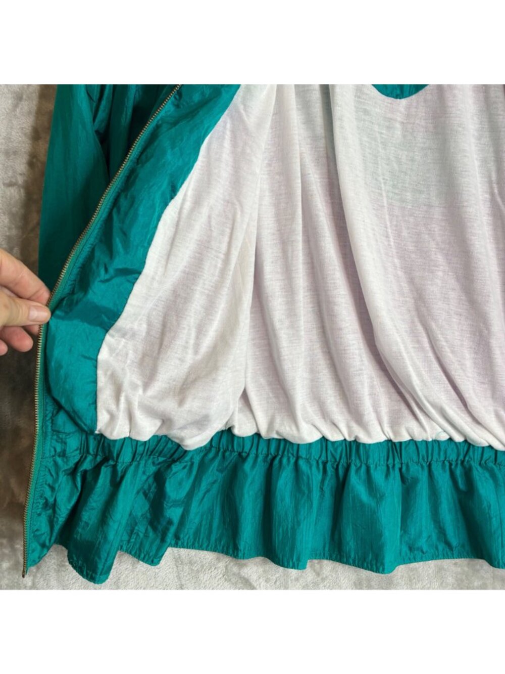 Bocoo 80s Two-Piece Tracksuit Teal & Purple Windbreaker Jacket & Pants Set L - Picture 9 of 10